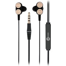 EH102 Kablolu 3.5mm Jacklı Mikrofonlu Kulak Içi Kulaklık - Çift Sürücülü, Sağlam Kablo Yap