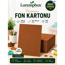Lorempbox Premium Renkli Fon Kartonu 50X70 cm 150 gr 100 Adet Kahverengi
