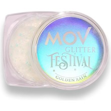 Mey İthalat Mov Glitter Festival Işıltılı Makyaj Tozu, Golden Rain, Holografik Efekt