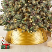 Mey İthalat Glitzhome Ayarlanabilir Dövülmüş Metal Noel Ağacı Yaka Süslemeleri, 40" D, Altın, Büyük (GH31066)