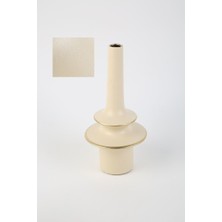 Vitale Krem Seramik Uzun Vazo 13*13*26 cm AK.LA0068