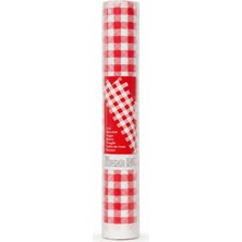 Roll-Up Kağıt Masa Örtüsü Kırmızı Kare Desenli 100CMX150CM 16 Yaprak