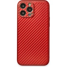 Royaleks Apple Iphone 13 Pro Max Kılıf Coco Karbon Silikon - Kırmızı