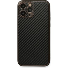 Royaleks Apple Iphone 13 Pro Kılıf Coco Karbon Silikon - Siyah
