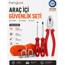 Hangast Araç Çeki Halatı Seti 3 Ton Çeki Ipi Takımı | Çeki Kayışı, Şakıl, Çeki Aparatı, El Feneri ,tornovida Seti