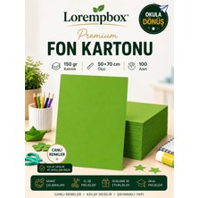 Lorempbox Premium Renkli Fon Kartonu 50X70 cm 150 gr 100 Adet Fıstıkyeşili
