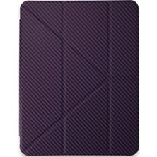 Royaleks Apple Ipad Pro 13 (2024) Kılıf Color Karbon Tablet Kılıfı - Derin Mor