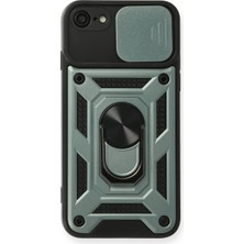 Royaleks Apple Iphone 7 Kılıf Pars Lens Yüzüklü Silikon - Yeşil