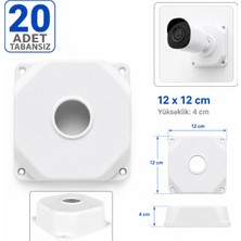 Vorex 20 Adet 12X12 Tabansız Kamera Buatı Beyaz Kamera Montaj Kutusu Bullet Dome Ip Cctv Uyumlu