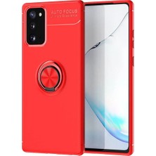 Royaleks Samsung Galaxy Note 20 Kılıf Range Yüzüklü Silikon - Kırmızı