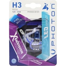 Ampul H3 12V 55W Xen Vision (Tekli Blister) (Beyaz Işık) 6000K Pht PH5503 Dv B1