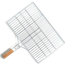 Antakya Yöresi Küçük Boy Mangal Izgarası - 35X20 cm - Ahşap Saplı