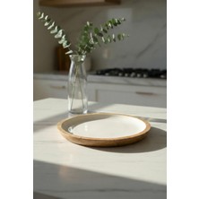 Bezos Mango Agacı Pasta Tabağı & Sunum Tabağı 20 cm Krem