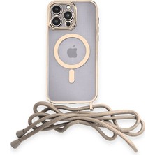 Royaleks Apple Iphone 13 Pro Kılıf Divo Lazer Askılı Magsafe Kapak - Gold