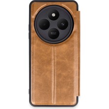 Royaleks Xiaomi Redmi 14C Kılıf Flip Cover - Taba