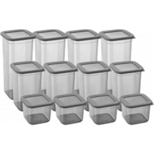 Bezos 12'li 3 Boy Kavanoz Seti & Saklama Kabı & Erzak Kabı 6X650/1300/1900 ml (40 Lı Etiket Hediyeli)