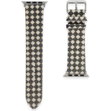 Kuzgun Ticaret Apple Watch 42MM Karo Motif Kordon - Siyah