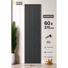 Yıldız Dekor Yeni Nesil Duvar Paneli 60 X275 Antrasi Gri