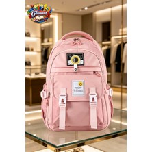 Glanart 4 Bölmeli Ortaokul Lise Çantası (Su Geçirmez) Pembe  Young  1 Adet