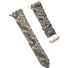 Kuzgun Ticaret Apple Watch 42MM Creeper Desenli Kordon - Kahverengi
