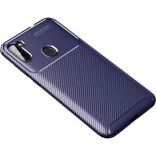 Royaleks Samsung Galaxy A11 Kılıf Auto Focus Karbon Kapak - Lacivert