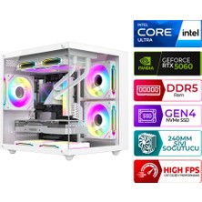 Xaser Kratos X40 Intel Ultra 5 225F 16GB Ddr5 Ram 512GB M.2 Nvme SSD 8gb RTX5060 Sıvı Soğutmalı Masaüstü Oyuncu Bilgisayarı