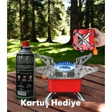 Forestia Gaz Hediyeli Portatif Mini Kamp Ocağı / Mini Boy Çantalı Piknik Ocağı / Katlanır Ayaklı Çanta Boy Ocak