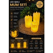Nisibis Home 3'lü Krem Erimiş Görünümlü LED Mum Pilli 122 gr Dekoratif Özellikli