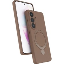 Eseno Select Samsung Galaxy S26 Uyumlu Kılıf Regal MagSafe Uyumlu Standlı Kapak - Çöl Titanyum