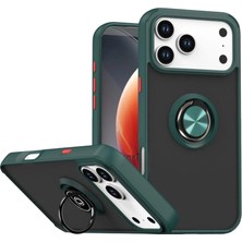 Küçük Hazine Apple Iphone 17 Pro Max Montreal Yüzüklü Silikon Kapak - Yeşil