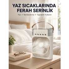 Taşınabilir 3'ü 1 Arada Mini Fan | Nemlendirici + Soğutucu + Gece Lambası Yeni Nesil