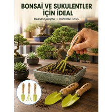 Saksı Bitkileri Için Bahçe El Aleti Seti Ergonomik Ahşap Saplı