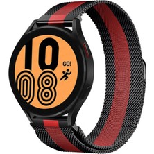 Kuzgun Ticaret Watch 20MM Metal Mıknatıslı Kordon (Saat Değildir) - Siyah-Kırmızı