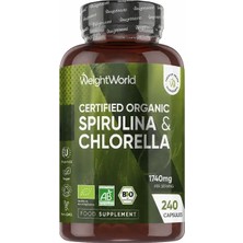 Weight World Certified Organic Spirulina & Chlorella 1740 Mg 240 Capsules