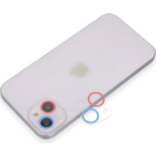 Royaleks Apple Iphone 13 Renkli Kamera Lens Koruma Cam - Pembe-Mavi
