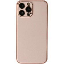 Royaleks Apple Iphone 13 Pro Kılıf Coco Deri Silikon Kapak - Pudra