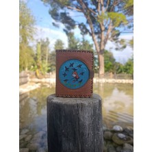 Küf Atölye Karga Desenli El Yapımı Tasarım Cüzdan
