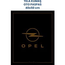 Balkan Ambalaj Tela Kumaş Suya Dayanıklı 40X50CM Opel 50 Adet Oto Paspas Siyah Altın Rengi Baskı (Kağıt Değil)