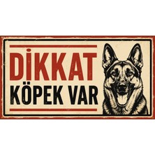Lucena Retro Dikkat Köpek Var Metal Tabela Dekoratif Uyarı Levhası Duvar Panosu