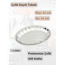 Jet's Home Dilimli Kayık Tabak 21 cm No: 1 Paslanmaz Çelik Tabak