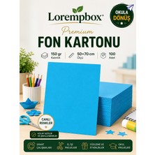 Lorempbox Premium Renkli Fon Kartonu 50X70 cm 150 gr 100 Adet Açıkmavi