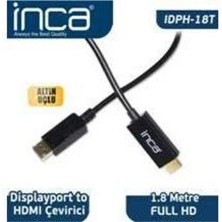 Inca IDPH-18T Displayport To Hdmı Kablo 1.8mt