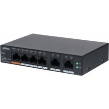 TeknoKapsül Dahua CS4006-4ET-60, 4 Port, Megabit, Poe 60W, 2 Port Uplink, Cloud Yönetilebilir, Switch
