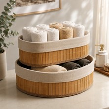 Carino 2 Li Oval Bambu Sepet