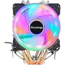 Cold Frost Rainbow Fanlı Intel Amd Uyumlu Bakır Borulu Cpu Soğutucu Işlemci Fanı (Cold Frost 602)