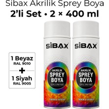 Sibax Akrilik Sprey Boya 2’li Karışık 2 Renk Seti – 400 ml x 2 Adet