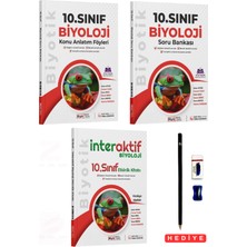 Biyotik Yayınları 10.sınıf Biyoloji Konu Anlatım Föyleri Soru Bankası ve Interaktif Biyoloji Etkinlik Kitabı 3 Kitap Set Kalem Seti Hediyeli