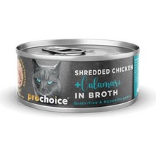 Bezos Hypo-Allergenic Sos Içinde Tavuklu ve Kalamarlı Tahılsız Yetişkin Kedi Konservesi 70 gr