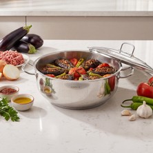Karaca Nazen 18/10 Paslanmaz Çelik Karnıyarık Ve Pilav Tenceresi 34 cm