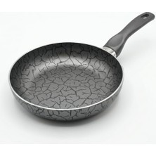 Desert 20 cm Maxi Tava - Iç-Dış Gri Siyah Magma Efektli Yapışmaz Kaplamalı Çizilmelere Karşı Dirençli Omlet ve Krep Tavası
